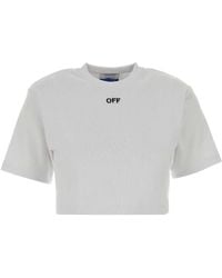 Off-White c/o Virgil Abloh - Off Off Stamp Rib Cropped Tee - Lyst