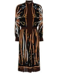 Gucci - Silk Shirt Dress With Equestrian Print - Lyst