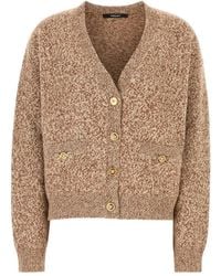 Versace - Two-Tone Wool Blend Cardigan - Lyst