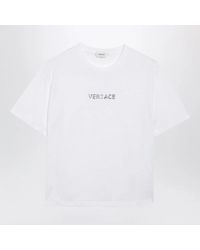 Versace - Slim Cotton Jersey T-Shirt With Embroidered Logo - Lyst