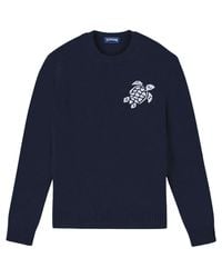 Vilebrequin - Organic Cotton And Cashmere Crew Neck Sweater With Turtle Logo - Lyst