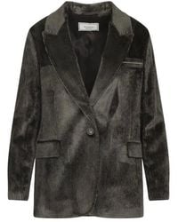 Peserico - Velvet Blazer With Thousand Stripes - Lyst