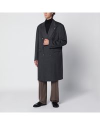 Tagliatore - Anthracite Double-Breasted Wool Coat - Lyst
