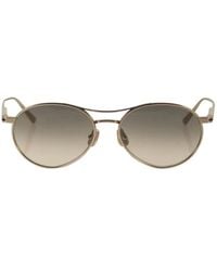Brunello Cucinelli - Titanium Aviator Sunglasses With Crystal Lenses - Lyst