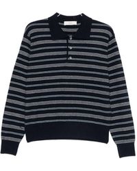 DUNST - Wool Blend Striped Polo Shirt - Lyst