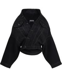 Balenciaga - Wrap Organic Japanese Denim Jacket Light Vintage - Lyst