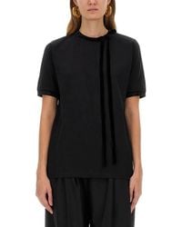 Nina Ricci - Tshirt With Ribbon And Bow - Lyst
