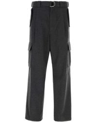 Prada - Graphite Wool Cargo Pant - Lyst
