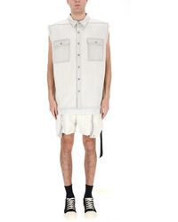 Rick Owens - Vintageeffect Denim Vest - Lyst