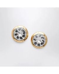 Alessandra Rich - Round Goldtone Clipon Earrings With Crystal - Lyst
