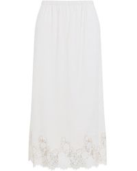 Alberta Ferretti - Avorio Velvet Pencil Skirt - Lyst
