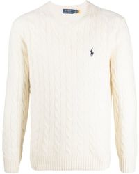 Polo Ralph Lauren - Textured Cable Knit Sweater With Round Neckline And Fitted Silhouette - Lyst