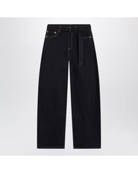 Sacai - High-Waisted Cotton Barrel Jeans - Lyst