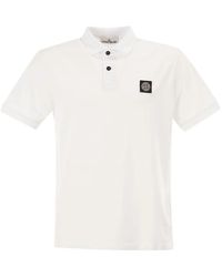Stone Island - Regular Fit Short-Sleeved Polo Shirt With Compass Patch - Lyst