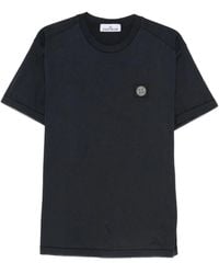 Stone Island - Slim Fit T-Shirt With Compass Patch - Lyst