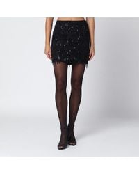 ROTATE BIRGER CHRISTENSEN - Mini Skirt With Beaded Fringes - Lyst
