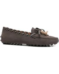 Tod's - Gommino Suede Leather Loafers - Lyst