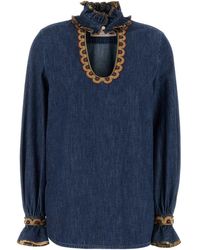 Valentino Garavani - Chambray Denim Blouse - Lyst