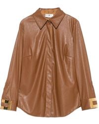 Elisabetta Franchi - Faux-Leather Shirt - Lyst