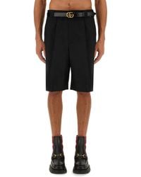 Gucci - Wool Blend Twill Shorts - Lyst