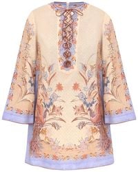 Zimmermann - Indra Linen Mini Dress - Lyst