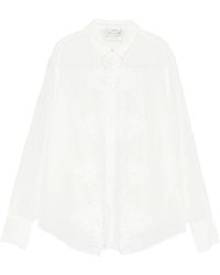 forte_forte - Embroidered Cotton Silk Shirt - Lyst
