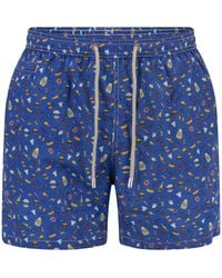 MC2 Saint Barth - Lightweight Fabric Swim Boxer Shorts With Print - Lyst