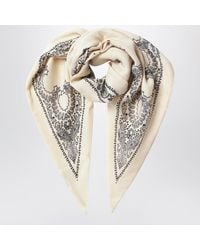 Destin - Cream Triangular Bandana Scarf - Lyst