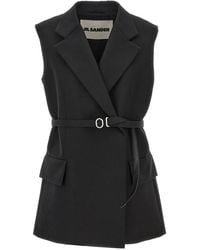 Jil Sander - Belt Wool Vest - Lyst