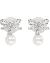 Self-Portrait - "Bow Pearl" Earrings - Lyst
