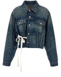 MM6 by Maison Margiela - Tape Denim Jacket - Lyst