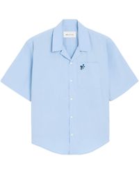 Ami Paris - Boxy Short-Sleeve Shirt With Shark Collar - Lyst