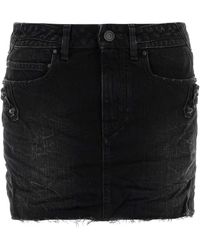 Balenciaga - Washed City Mini Denim Skirt - Lyst