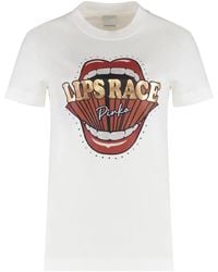 Pinko - Cotton Crew-Neck T-Shirt - Lyst