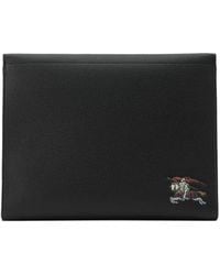 Burberry - Leather Clutch Bag With Ekd - Lyst