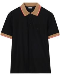 Burberry - Logo Collar Cotton Polo Shirt - Lyst