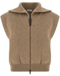 Brunello Cucinelli - 'Shiny Zipper Pull' Vest - Lyst