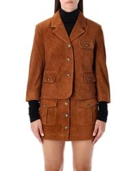 THE GARMENT - Suede Fitted Jacket - Lyst