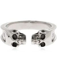 McQueen - Twin Skull Ring - Lyst