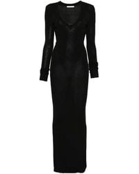 Entire studios - Long-Sleeved Midi Dress With V-Neck - Lyst