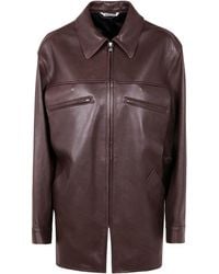 AURALEE Lamb Leather Zip Blouson in Black | Lyst AURALEE Lamb Leather Zip Blouson in Black | Lyst
