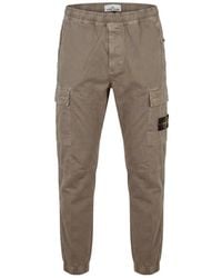 Stone Island - Vintage-Effect Stretch Trousers - Lyst