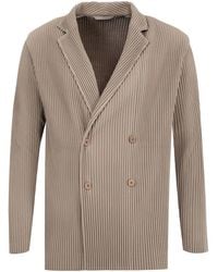 HOMME PLISSÉ - Homme Plisse Homme Plisse Issey Miyake Pleated Double-Breasted Blazer - Lyst