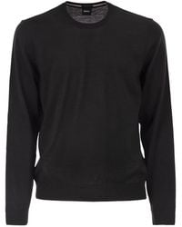 BOSS - Slim Fit Crew Neck Jumper - Lyst