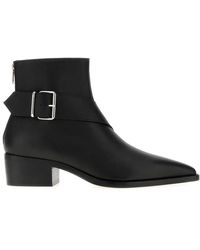 McQueen - Leather Heron Ankle Boots - Lyst