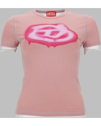 DIESEL - T-Shirt Con Logo Effetto Graffiti - Lyst