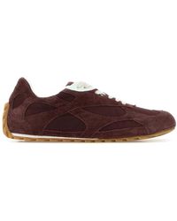 Bottega Veneta - Burgundy Suede And Fabric Orbit Sneakers - Lyst