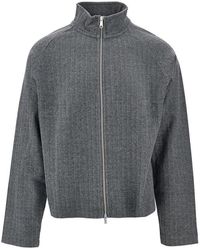 mfpen - Herringbone Cotton Full-Zip Sweatshirt - Lyst