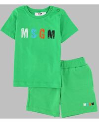 MSGM - Set Jersey T-Shirt Strecth Fleece Bermuda Boy - Lyst
