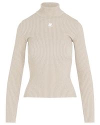 Courreges - Courregès Courrèges Roll Neck Ribbed Jumper - Lyst